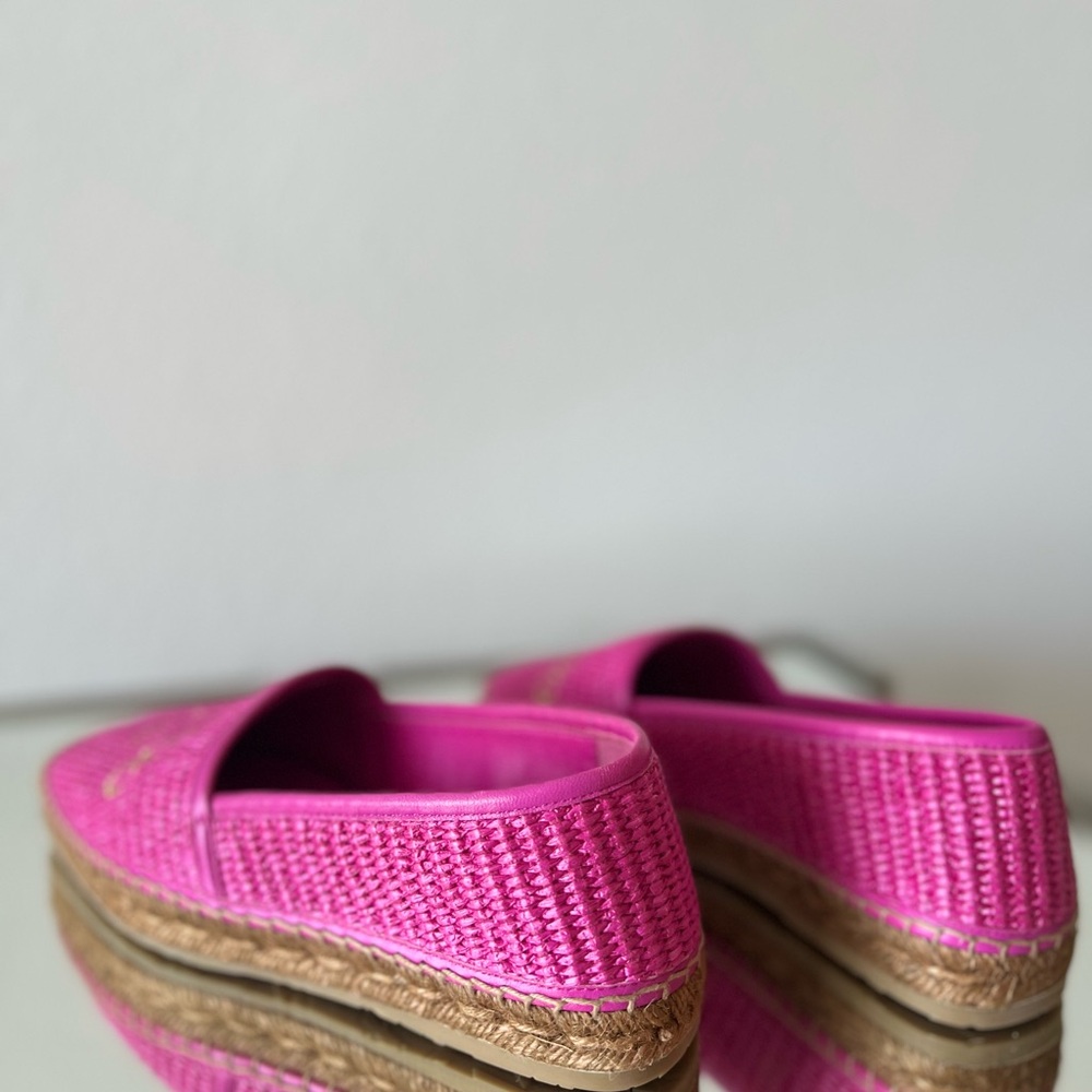 New JIMMY CHOO Brie Flat logo raffia espadrilles $595 37 - Picture 11 of 12